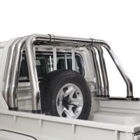 TOYOTA LANDCRUISER-STYLING-BAR TOYOTA LANDCRUISER 70 SERIES TRIPLE SPORTSBAR STAINLESS