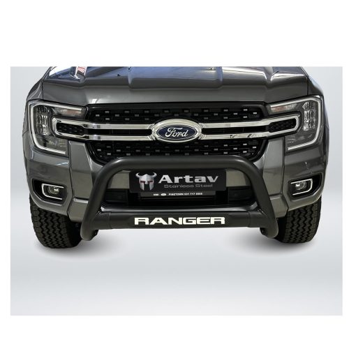 Ford Ranger NextGen Nudge Bar w Oval Cross Member Black